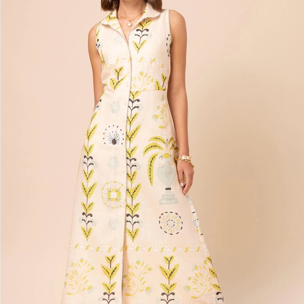 Spartina 449 A-Line Skirt - Cream and Green Floral - Picture 7 of 8